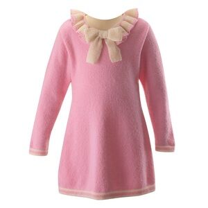 Rachel Riley. Pink Boucle Tunic Dress. Pink & White. Size 8.